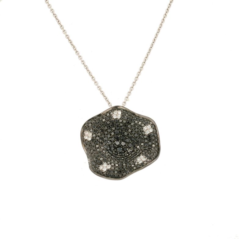 Collier diamants noirs et blanc 3.34 carats or blanc 12.28g Comme neuf -  reconditionné disponible sur Gemme Les Bijoux